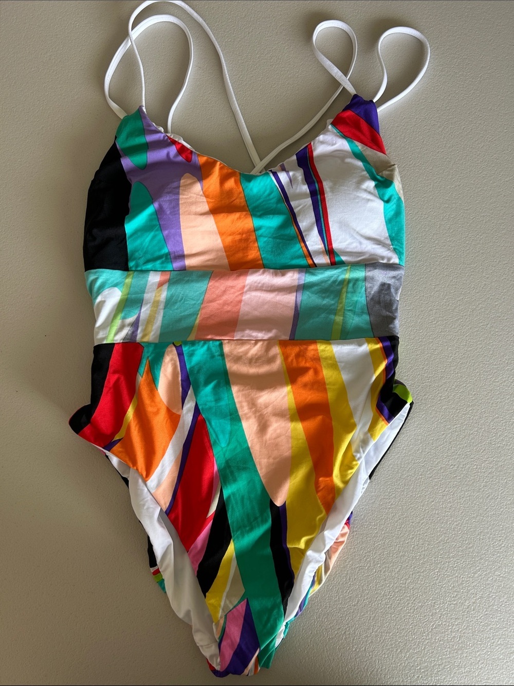 Nanette Lepore Multicolor Striped One-Piece Swimsuit - White Straps